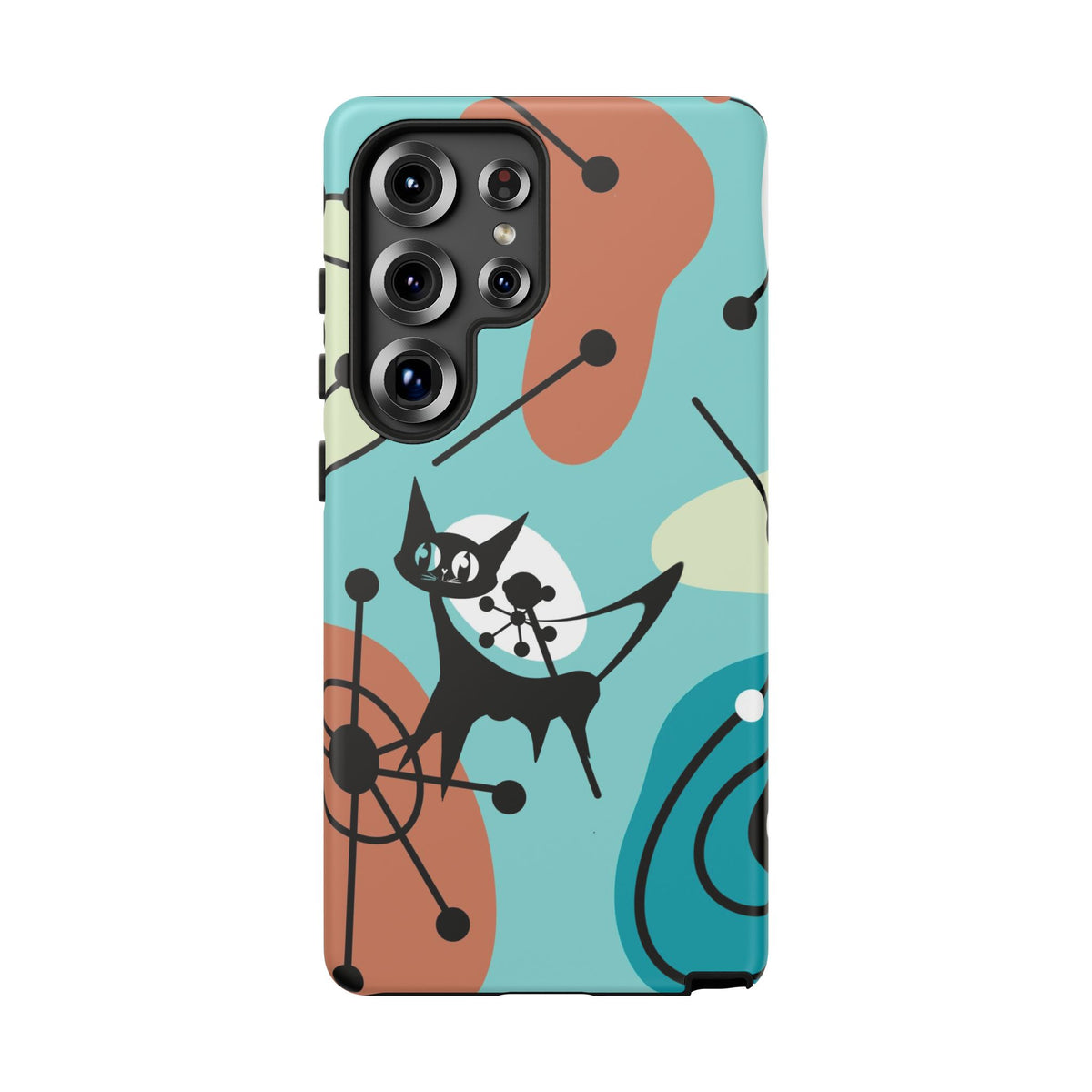 Atomic Kittie, Mid Century Modern Geometric Amoeba Retro Smart PhoneTough Phone