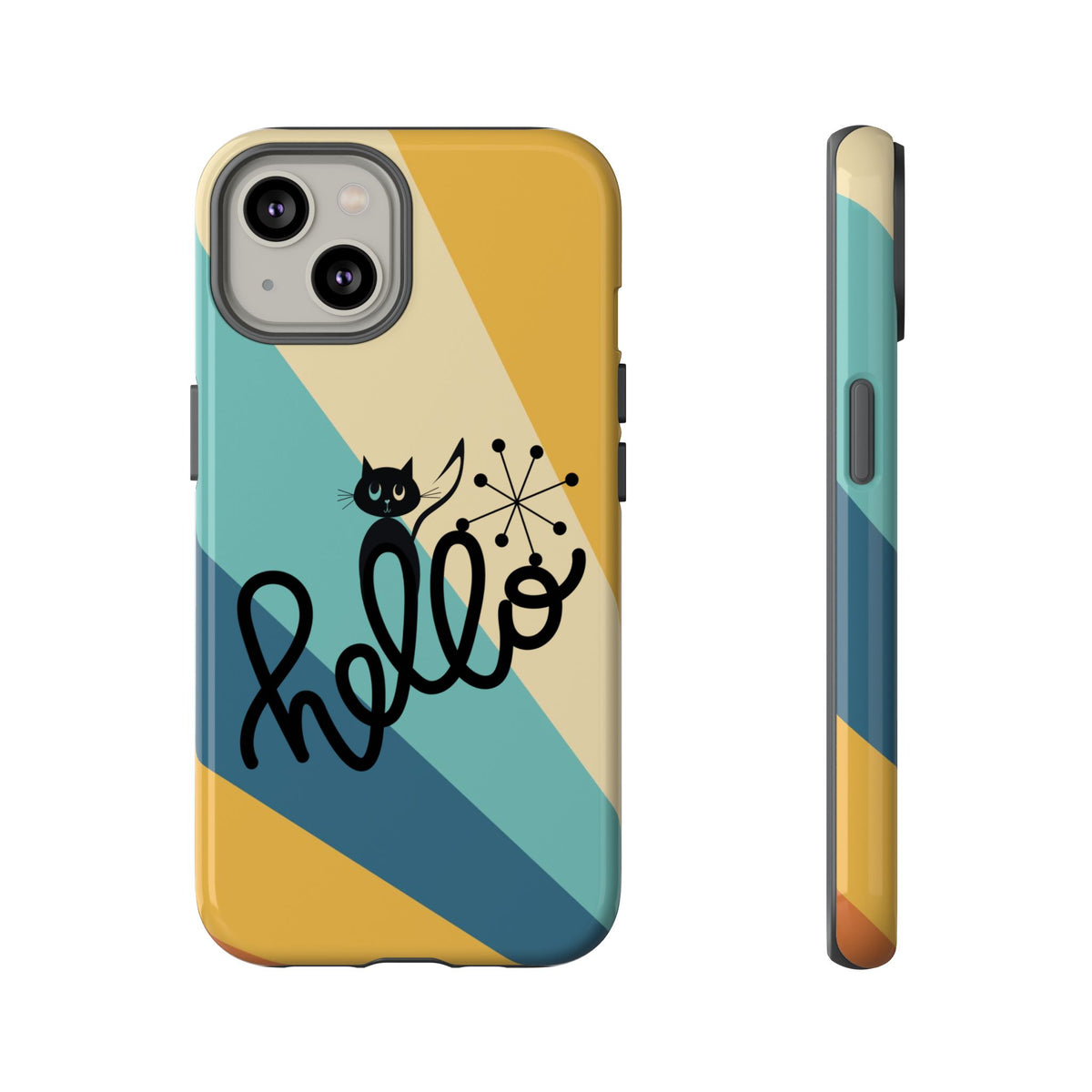 Atomic Groovy Cat, Retro, Kitschy, Hello Starburst, Mid Mod Smart Phone Tough Phone Cases - Mid Century Modern Gal