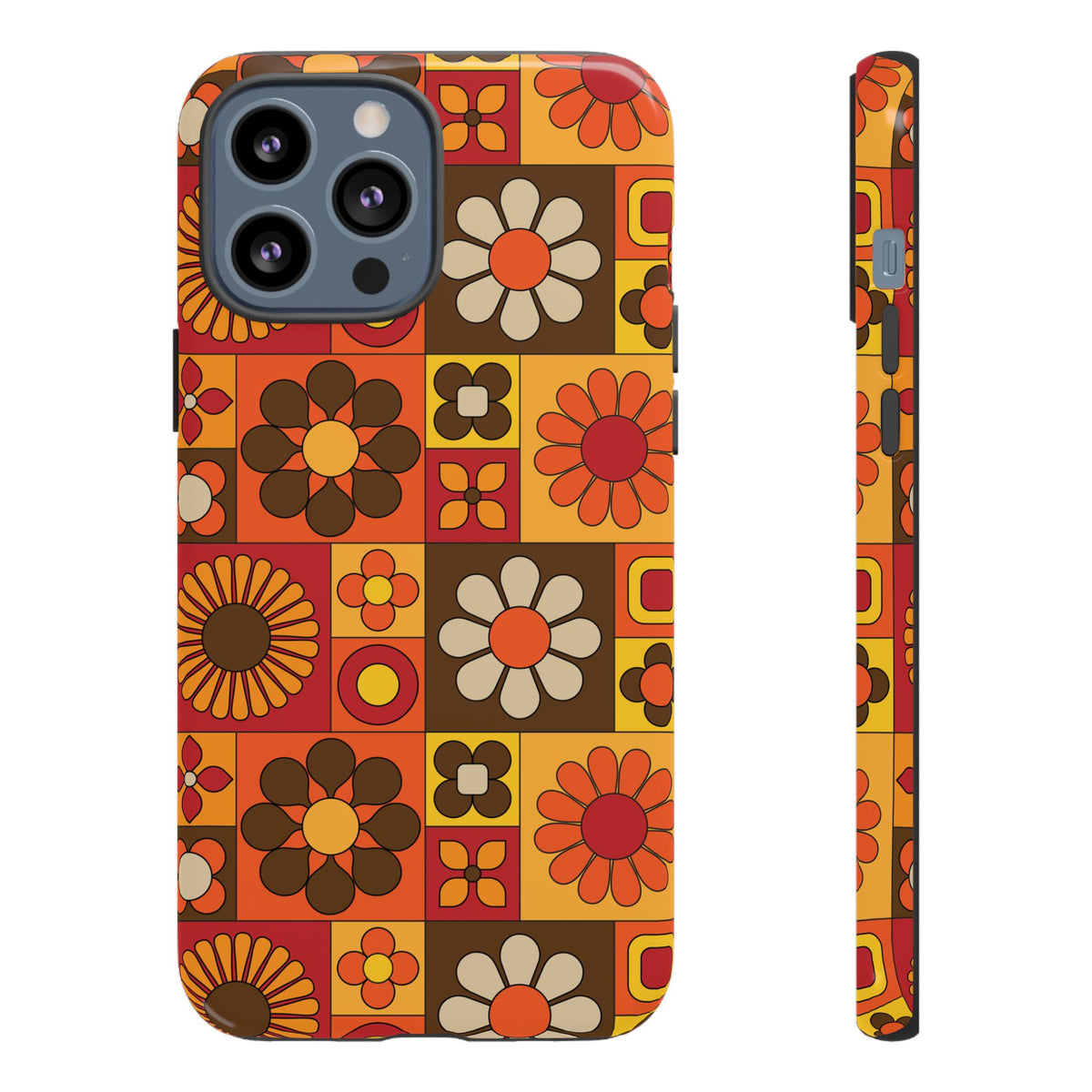 Retro 70s Mid Mod Floral Phone Case | Tough Cases for Flower Lovers