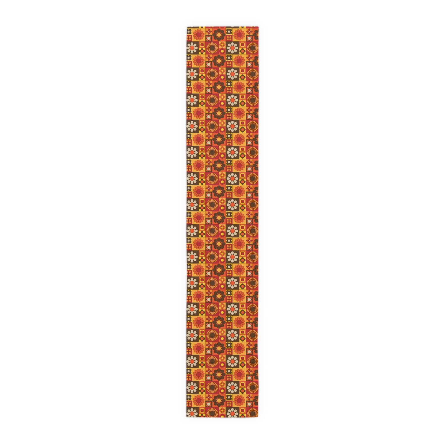 Retro 70s Groovy Mid Mod Floral Table Runner - Mid Century Modern Gal