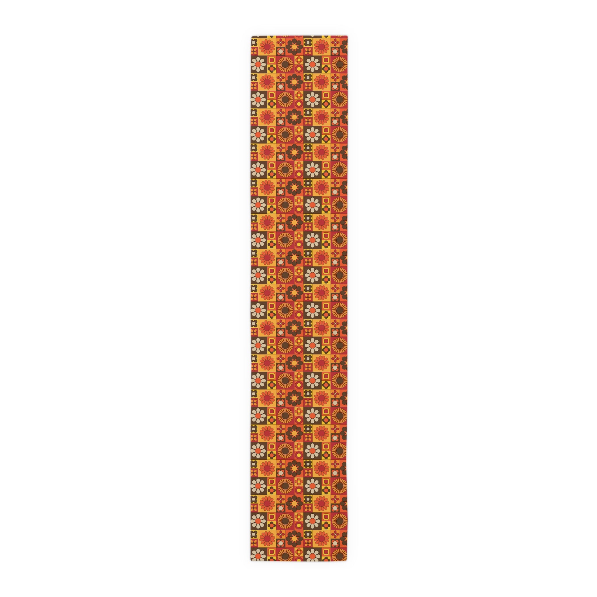 Retro 70s Groovy Mid Mod Floral Table Runner - Mid Century Modern Gal