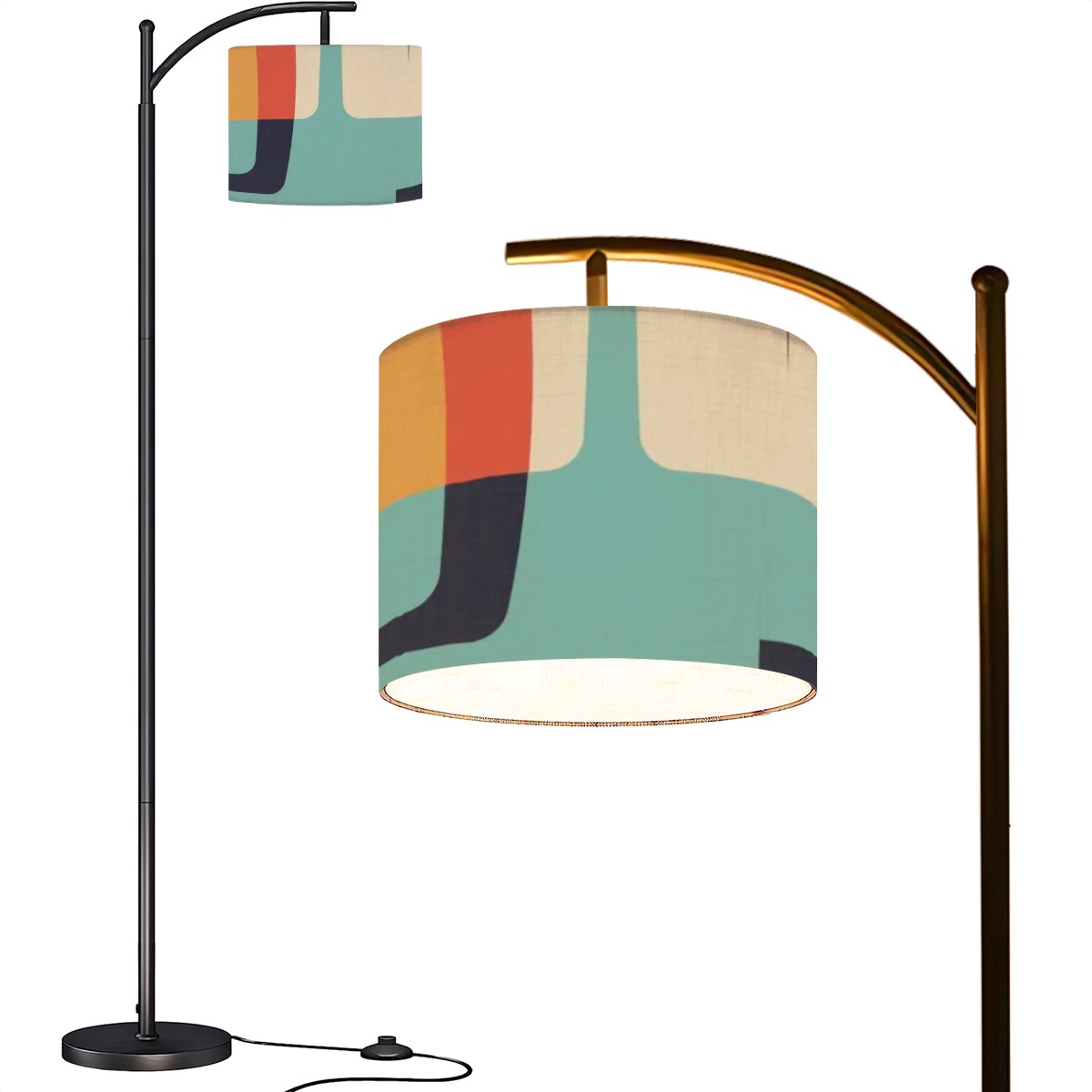 Mid Century Modern Floor Lamp, Geometric Mod Designed Modern Lighting - Mid Century Modern Gal