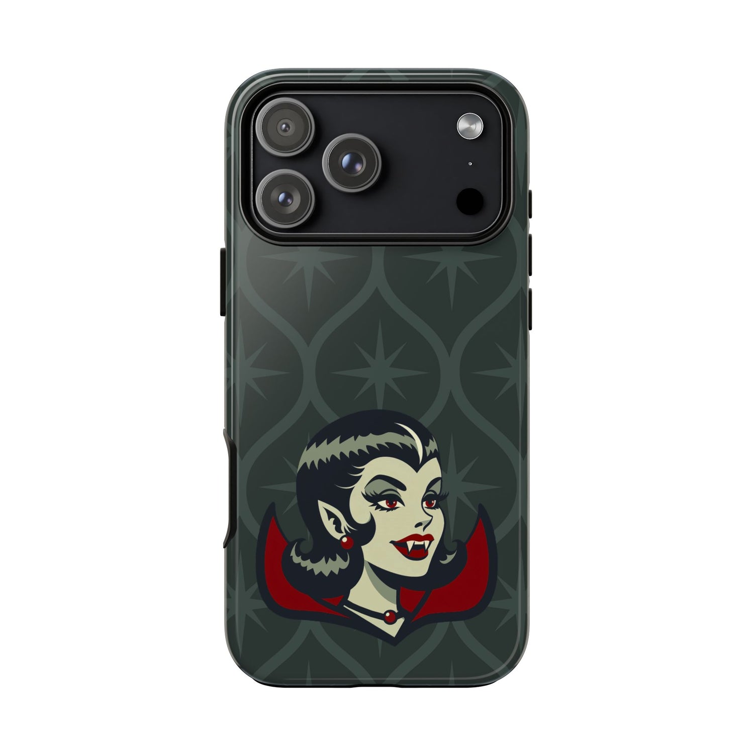 Vampire Dracula Girl Halloween Goth Horror Buff MCM Green Tough Phone Case