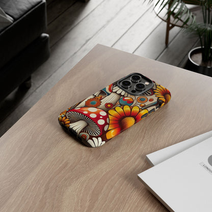 Colorful Mushroom Flower Phone Case - Boho Chic Design