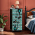 Kitschy Atomic Cat Mid Century Modern Diamonds 4-Drawer Dresser - Mid Century Modern Gal
