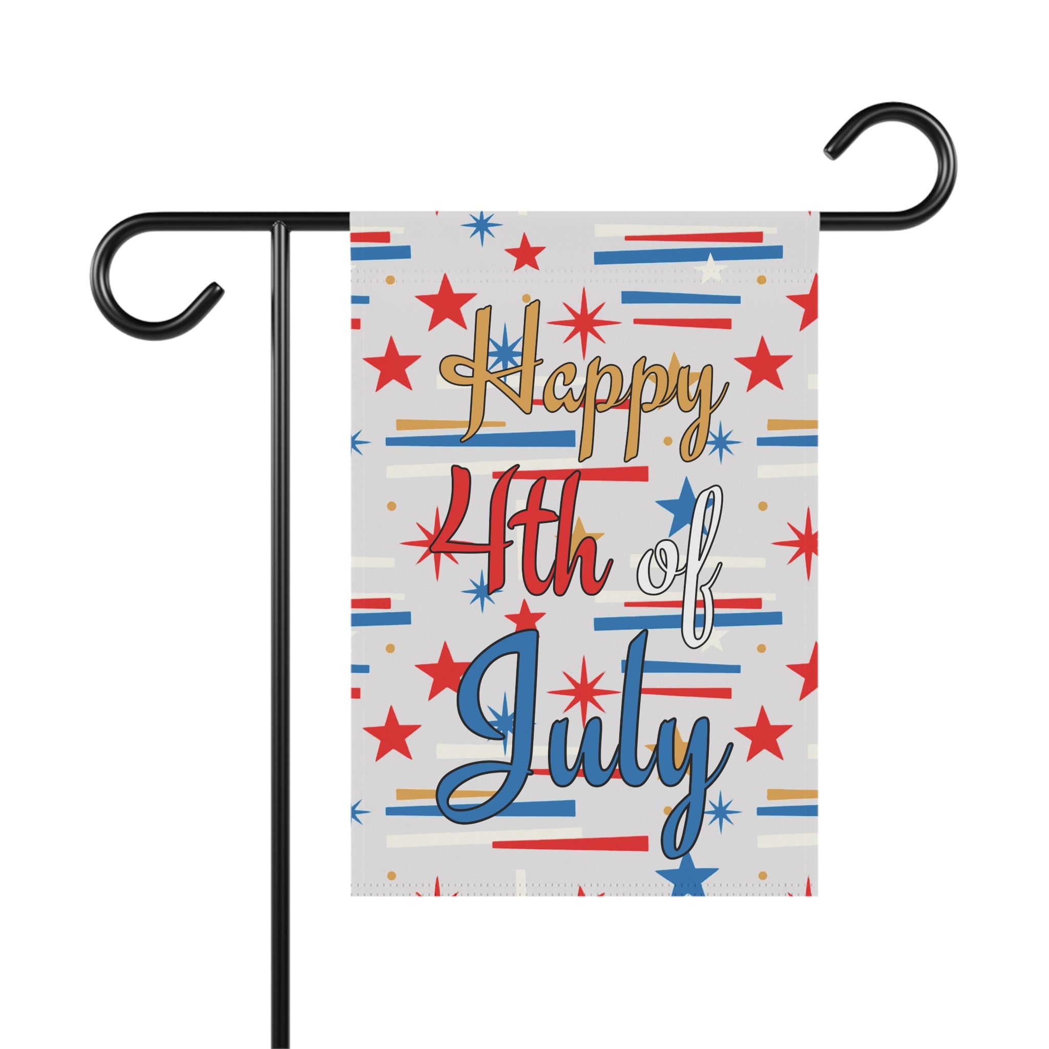 Mid Century Modern 4th of July Stars Garden Flag