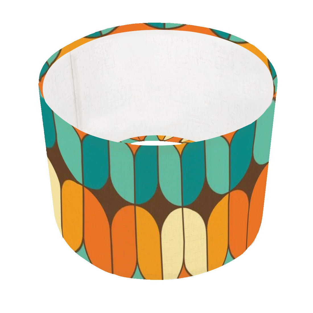 Mid Century Modern Bold Orange, Teal Geometric Groovy Lamp SHADE - Mid Century Modern Gal