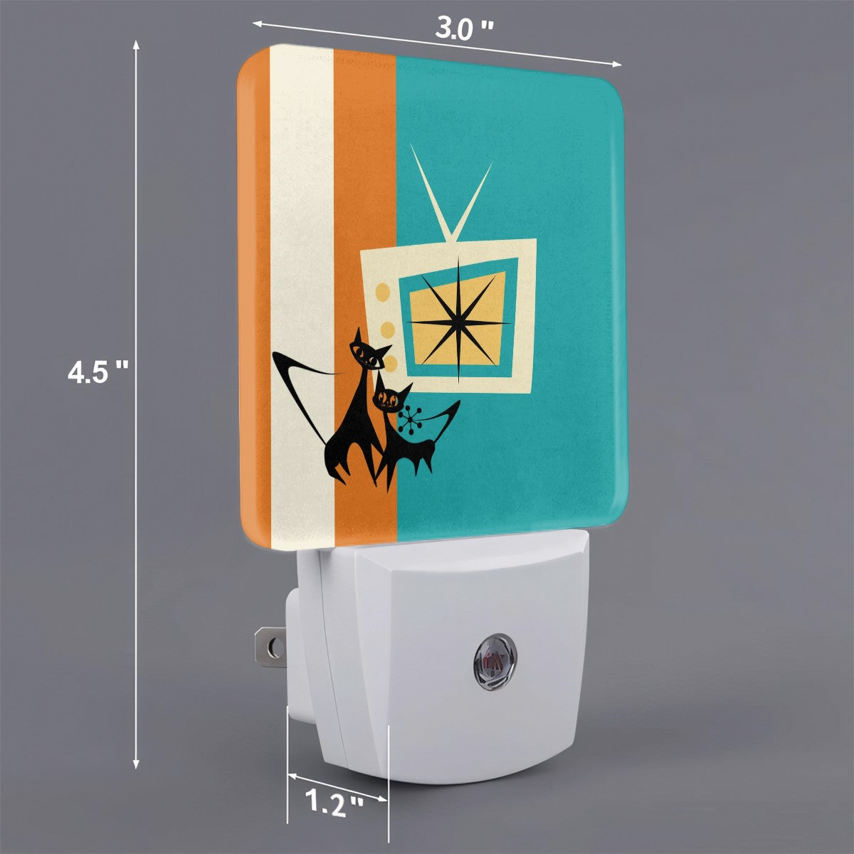Mid Century Modern Night Light With Atomic Kitschy Cats - Mid Century Modern Gal
