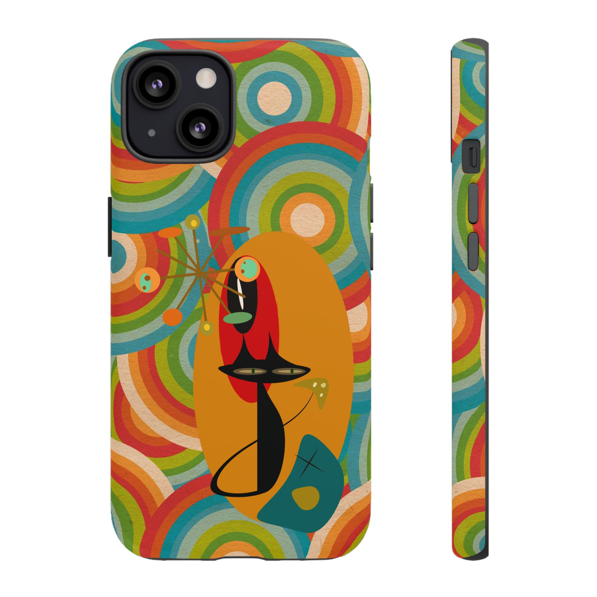 Atomic Cat, Retro 70's Pattern, MCM Smart Phone Tough Phone Case
