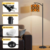 Groovy Retro Record Players, Brown Orange Yellow, Arc Floor Lamp - Mid Century Modern Gal