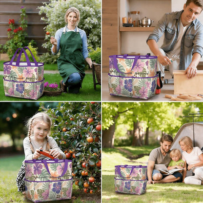 Retro Tropical Tiki Summer, Hawaiian Hibiscus Purple Garden Tool Bag