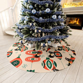 Mid Century Modern Christmas Ornament, Atomic Kitties, Retro Holiday Tree Trimmings Round Tree Skirt Home Decor 57&