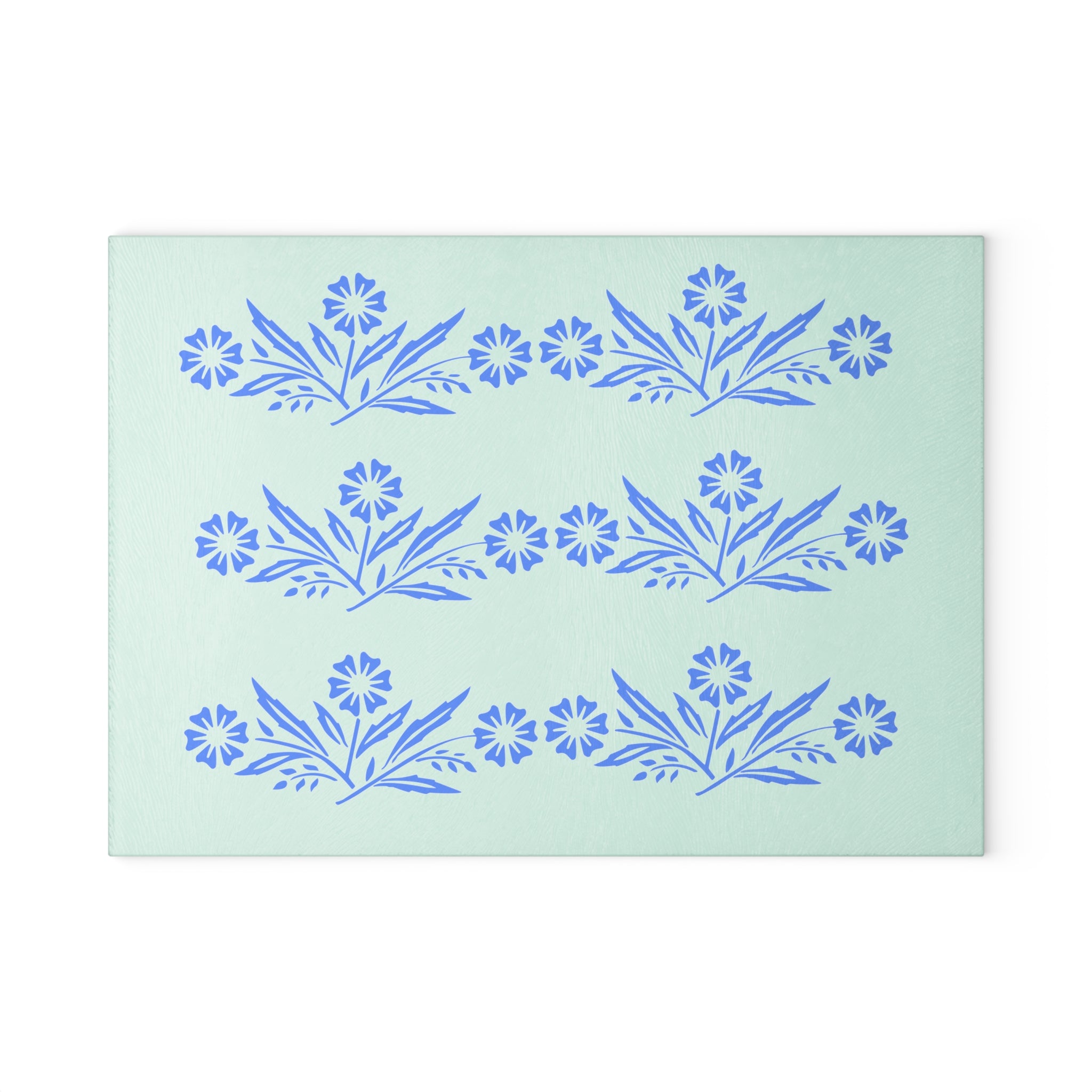 Blue Cornflower Kitschy Kitchen Coriningware Inspired Glass Cutting Board