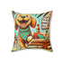 Golden Doodle Dog Lover, Funny Kitschy Mid Century Modern Style, Pillow And Insert - Mid Century Modern Gal