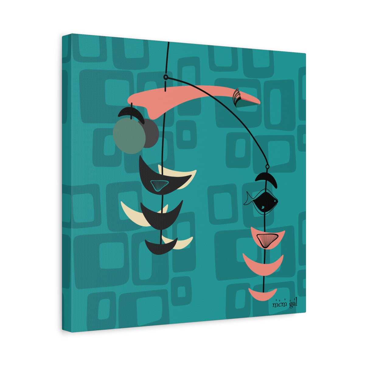 Mid Century Modern Fish Art Modern Abstract Wall Art Canvas - Stylish Home Decor for Contemporary Spaces - Mid Century Modern Gal