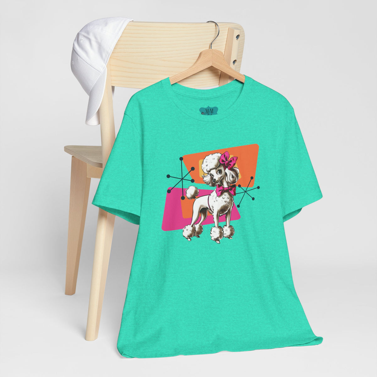 50s Poodle Kitschy Playful Kitschy Mod- Fun Unisex Jersey Short Sleeve T-Shirt - Mid Century Modern Gal