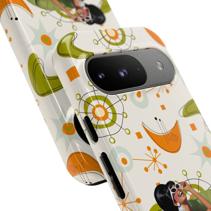 Mid Century Modern Atomic Starburst Mid Mod 60s Gal Retro Chic Tough Phone Case with Vintage Glamour Design