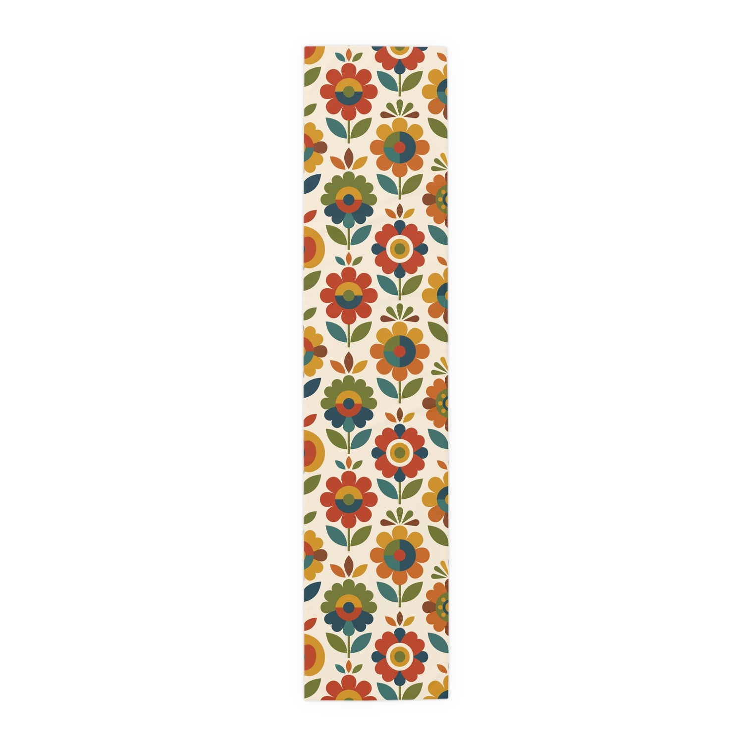 Mid Century Modern Scandinavian Floral Earth Tones Table Runner - Mid Century Modern Gal