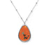Atomic Cat Sinatra Orange Starburst Retro Oval Necklace with Colorful Design – Perfect Gift for Holidays - Mid Century Modern Gal