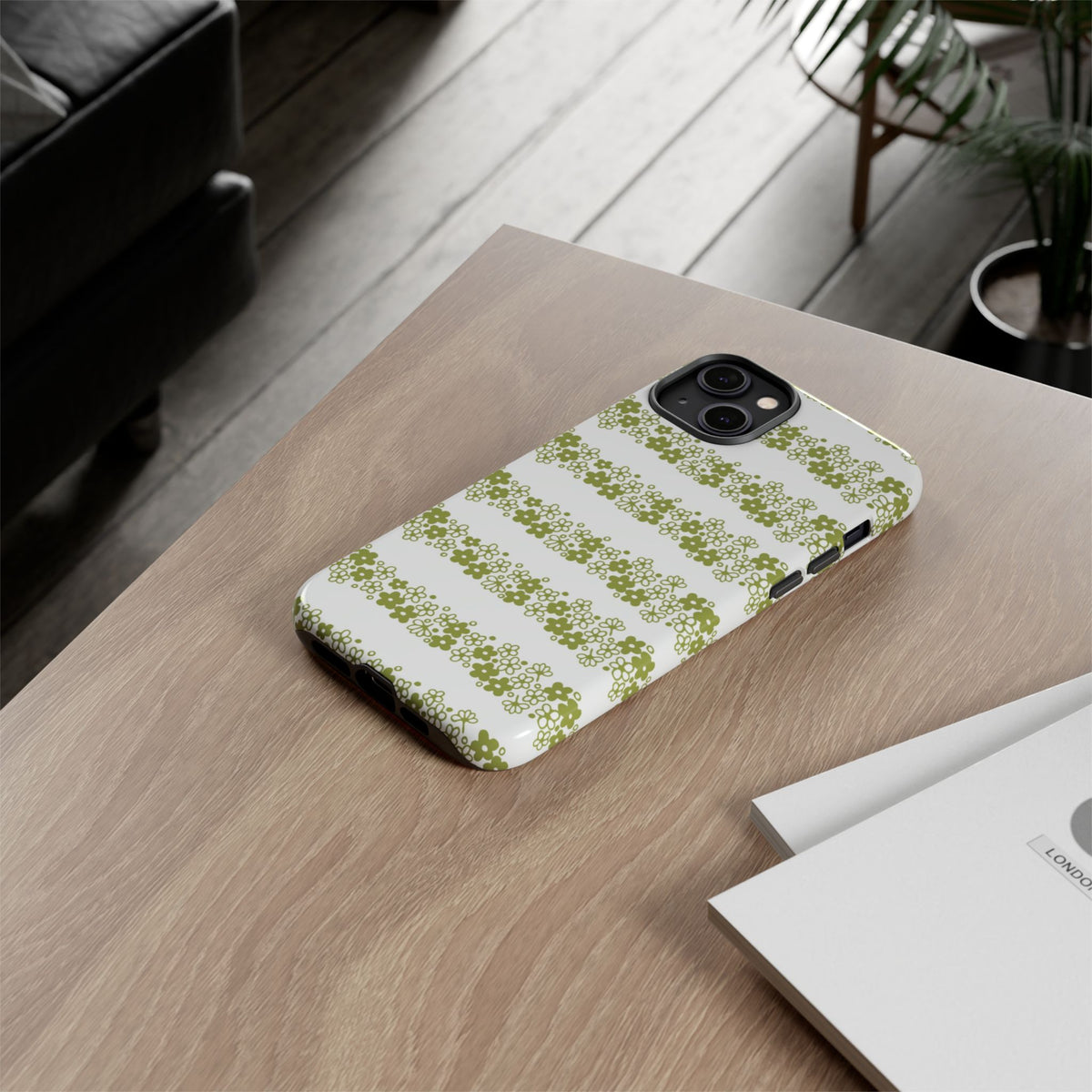 Pyrex Crazy Daisy Spring BlossonFloral Phone Case: Tough Cases with Elegant Green Floral Design, Durable Phone Cover