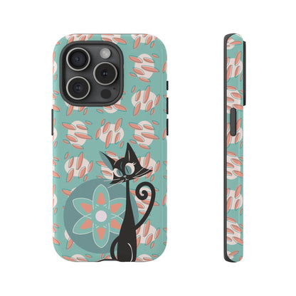 Atomic Cat, Mid Century Modern Funky Fun Smart Phone Tough Phone Cases