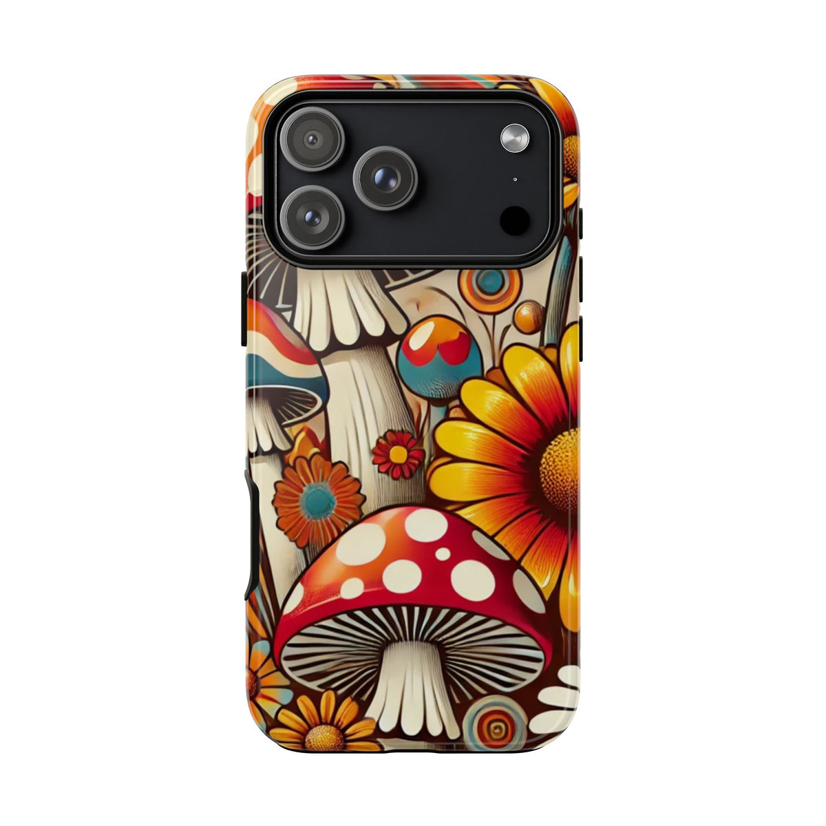 Colorful Mushroom Flower Phone Case - Boho Chic Design