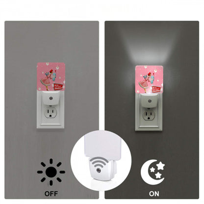 Mid Century Modern Christmas Old Timey Santa Mod Gal Merriest Christmas Retro LED Night Light Set of 2 - Mid Century Modern Gal