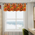 Retro Mid Mod 70s Flower Power Orange, Brown Yellow Retro Kitchen Valance Curtains - Mid Century Modern Gal