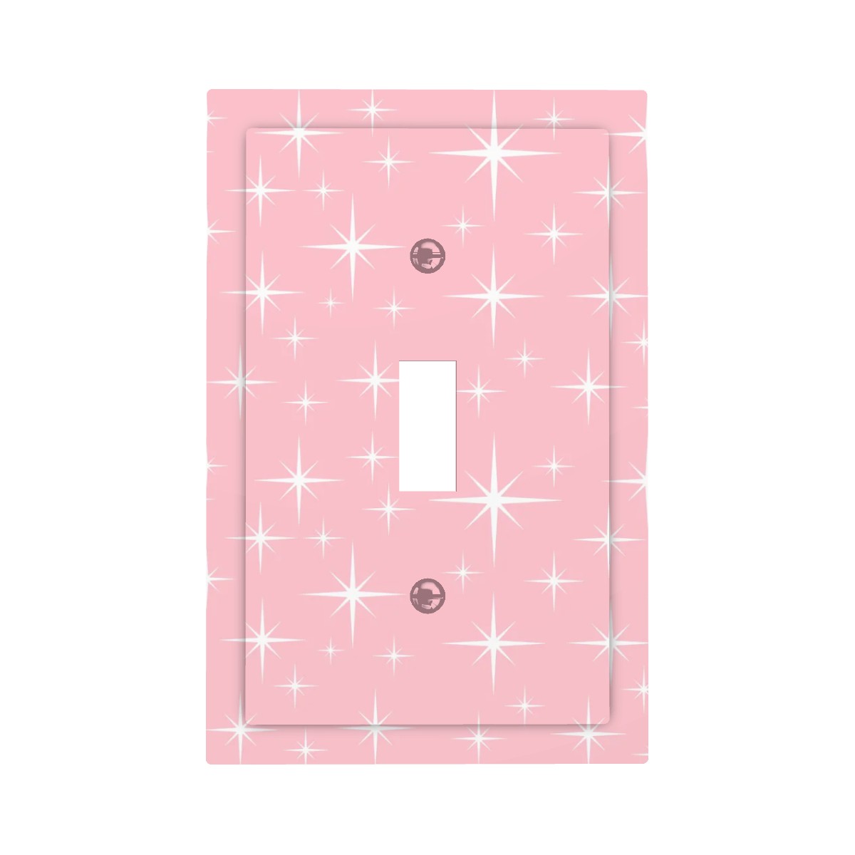 Mid Century Modern Pink Starburst Modern Switch Cover 1-Gang 1 Toggle - Mid Century Modern Gal
