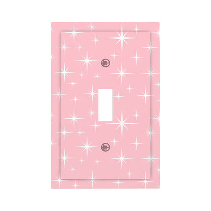 Mid Century Modern Pink Starburst Modern Switch Cover 1-Gang 1 Toggle - Mid Century Modern Gal