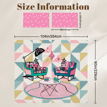 Kitschy Reading Cats Atomic Mid Century Modern King Comforter Set - Mid Century Modern Gal