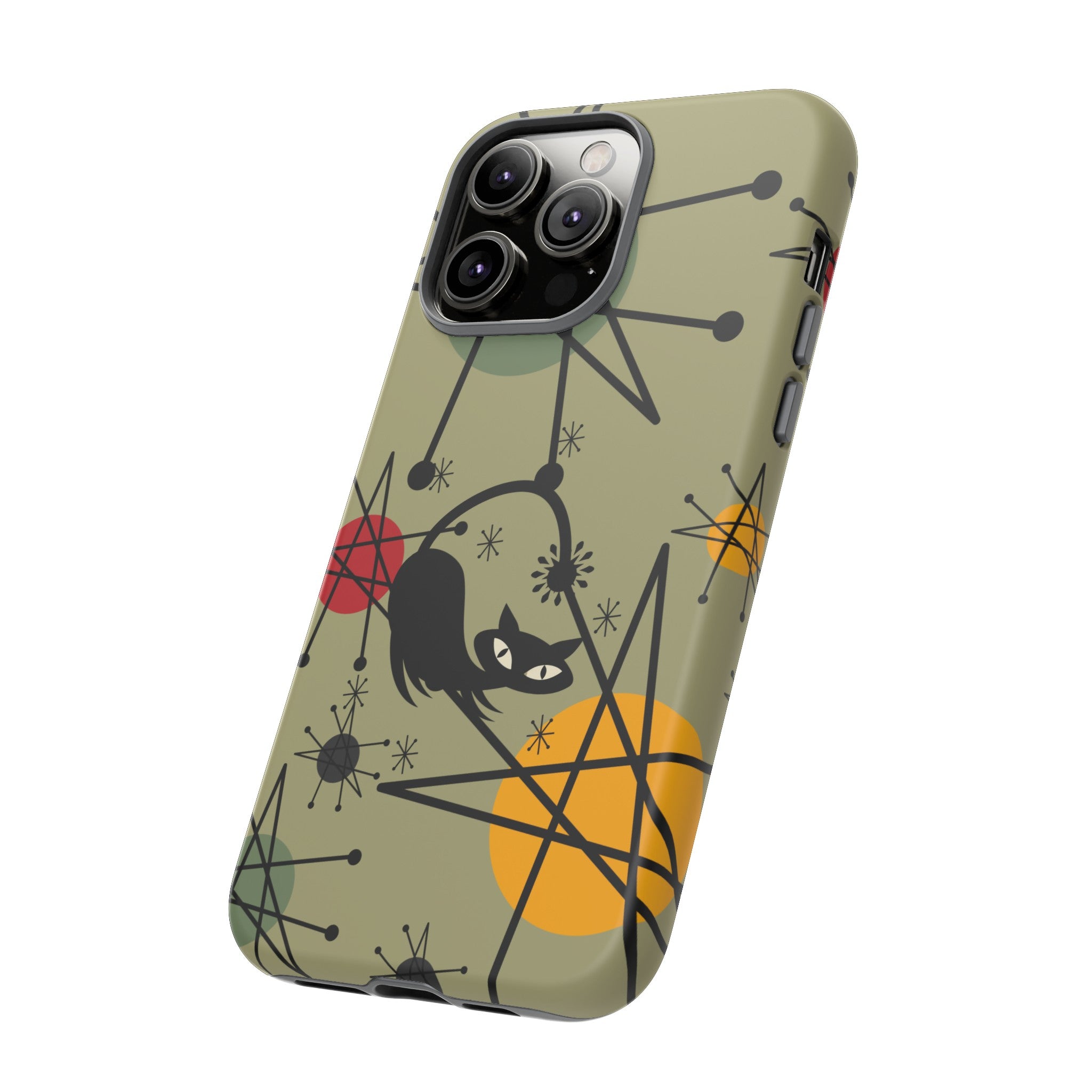 Mid Century Modern Atomic Cat, Retro Chic Groovy Mod Samsung, Smart Phone Tough Cases