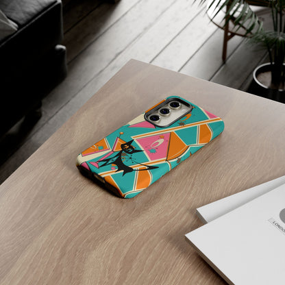 Atomic Cat Mid Mod Retro Cat Phone Case - Tough Cases for Stylish Cat Lovers