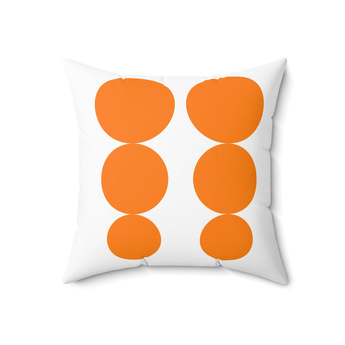 Modern Geometric Orange Pyrex Dot Pillow - Stylish Home Decor Accent - Mid Century Modern Gal