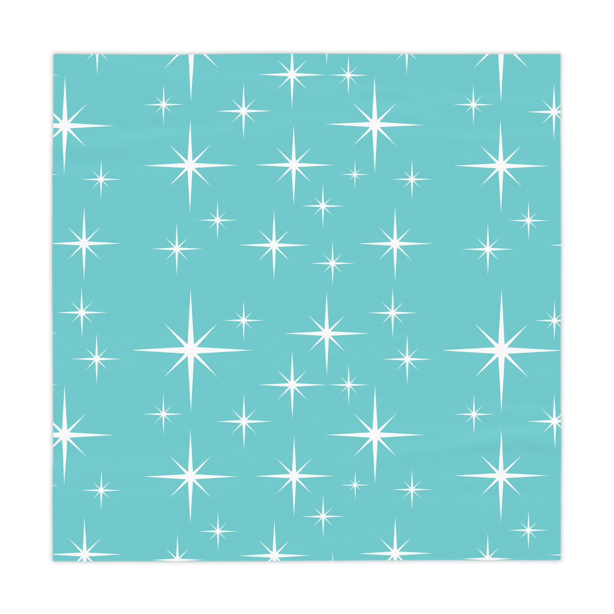 Atomic Starburst Aqua Blue Mid Century Modern Tablecloth - Mid Century Modern Gal