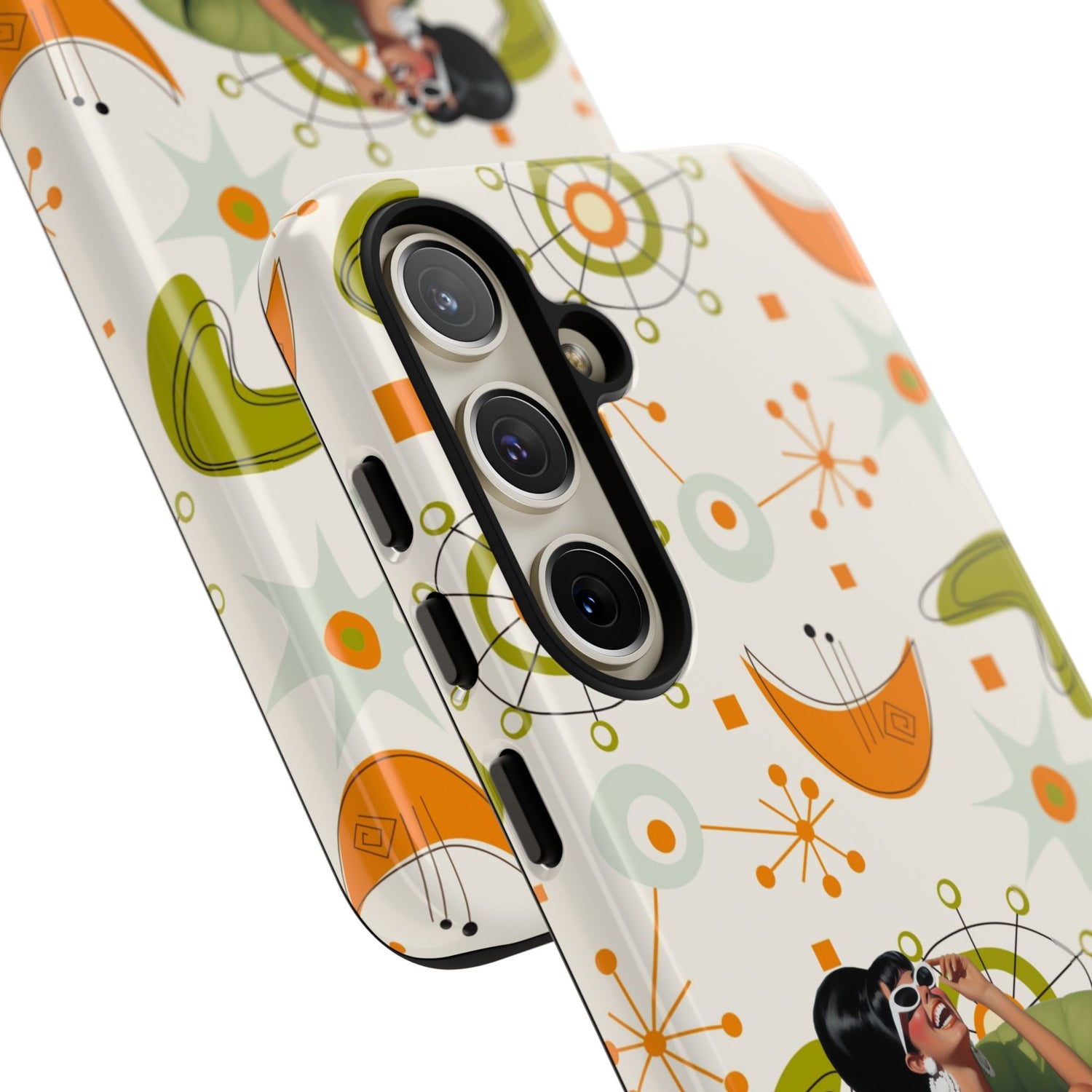 Mid Century Modern Atomic Starburst Mid Mod 60s Gal Retro Chic Tough Phone Case with Vintage Glamour Design