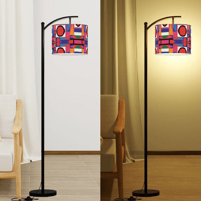 Mid Century Modern Bauhaus Red, Green Purple Pink Geometric Retro Lamp SHADE ONLY - For Arc Floor Lamps Only - Mid Century Modern Gal