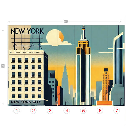 New York City Wallpaper, Peel And Stick Kitschy Fun Wall Murals