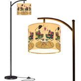 Mid Century Modern Arc Floor Lamp, Reading Lamp For Book Lovers With Atomic Kitschy Cats MCM Designed - Mid Century Modern Gal