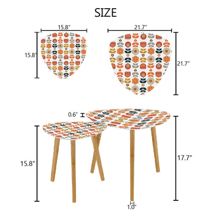 Mid Century Modern Scandinavian Designed Floral Retro Mod Nesting Tables - Mid Century Modern Gal