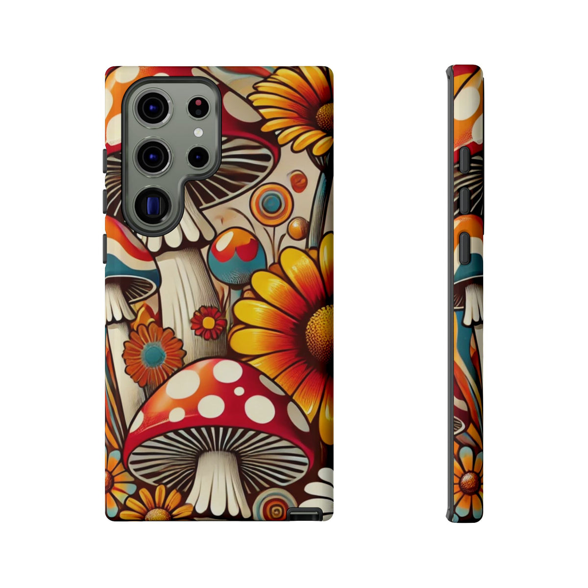 Colorful Mushroom Flower Phone Case - Boho Chic Design
