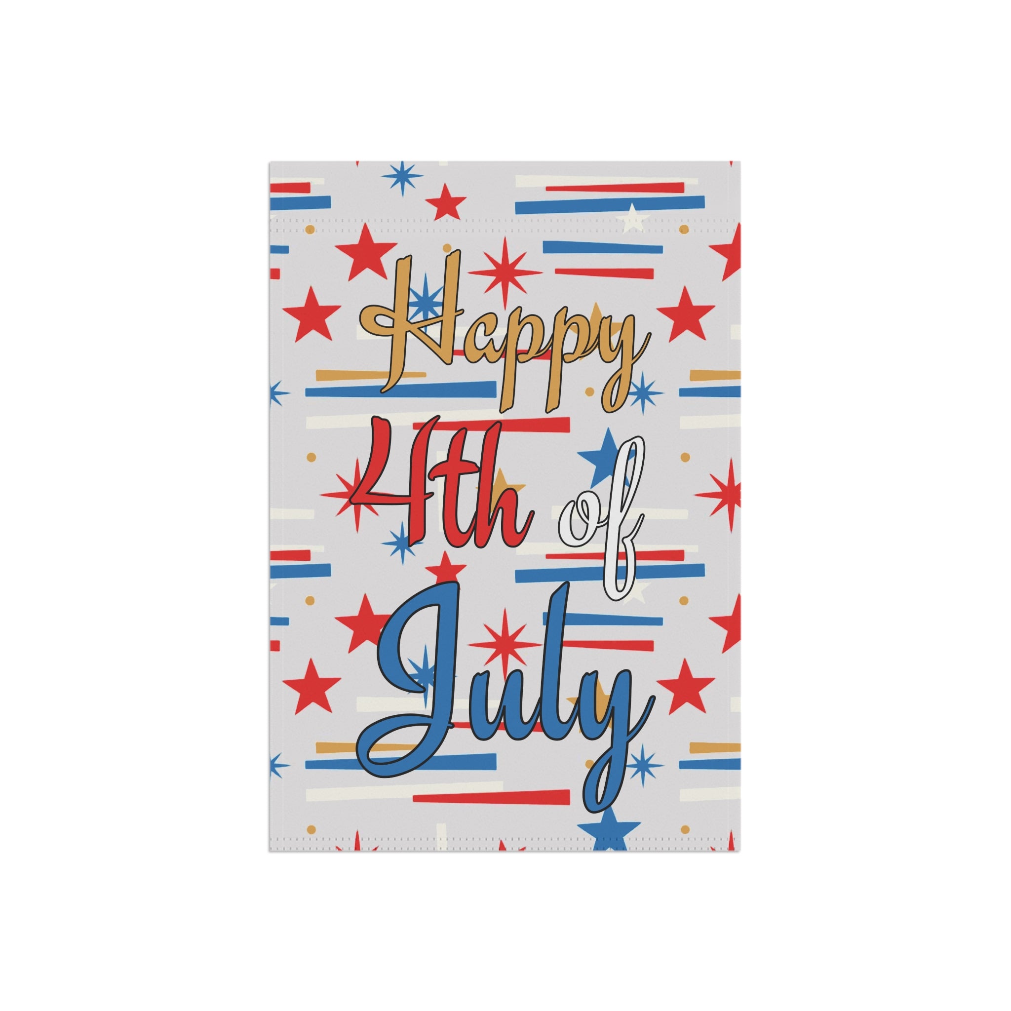 Mid Century Modern 4th of July Stars Garden Flag