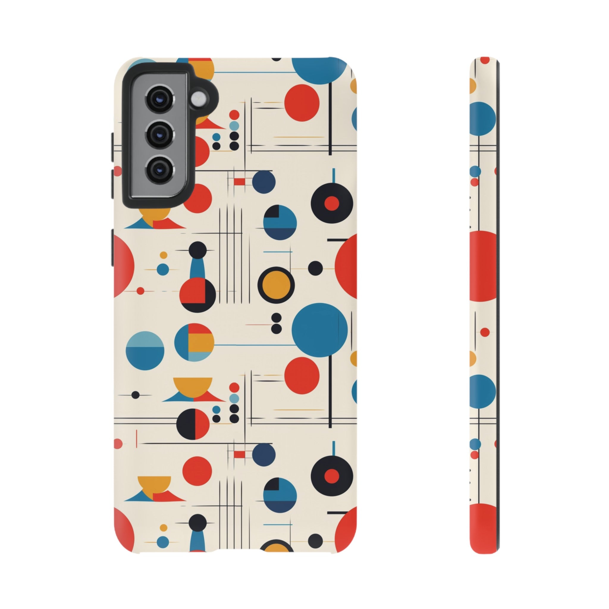 Mid Mod Bauhaus Designed iPhone, Samsung, Retro Phone Tough Cases