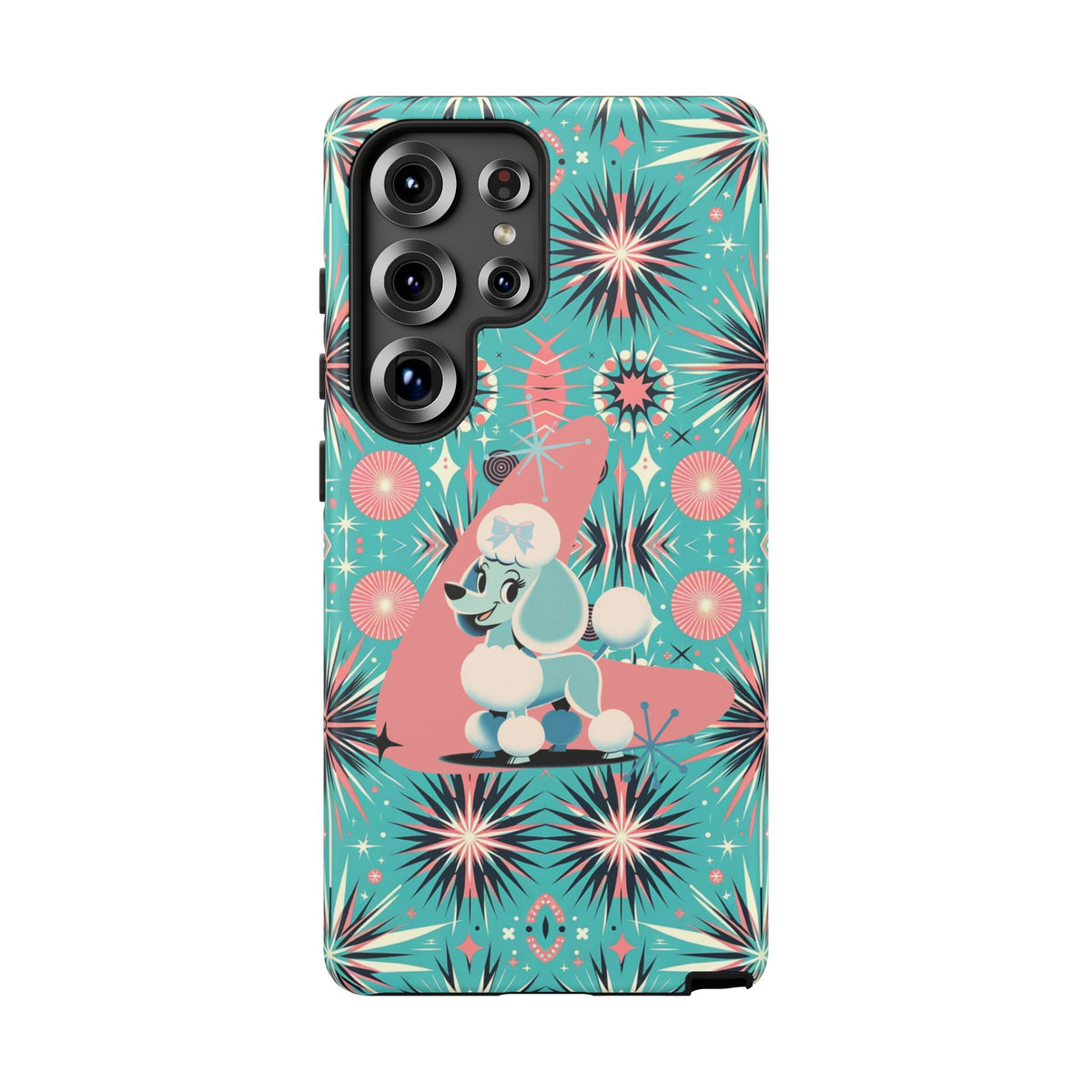 1950s Mid Century Modern Atomic Pink, Poodle Retro Smart Phone Tough Cases