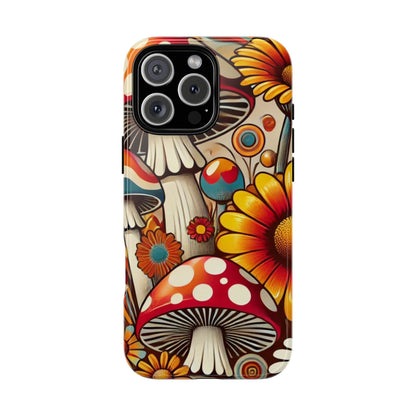 Colorful Mushroom Flower Phone Case - Boho Chic Design