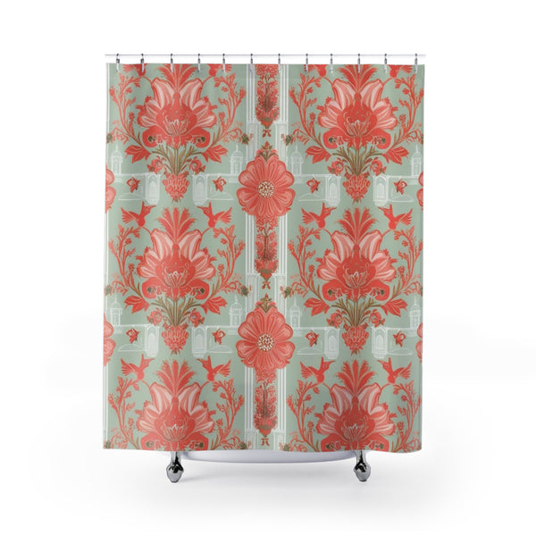 Chinoiserie Floral Elegance Shower Curtain - Vintage Inspired Design for a Chic Bathroom