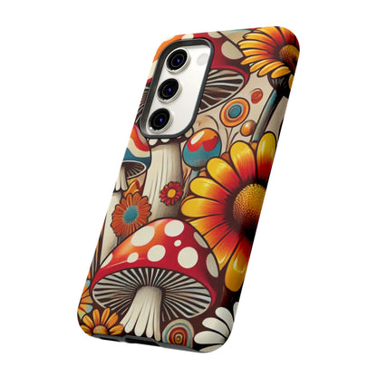 Colorful Mushroom Flower Phone Case - Boho Chic Design