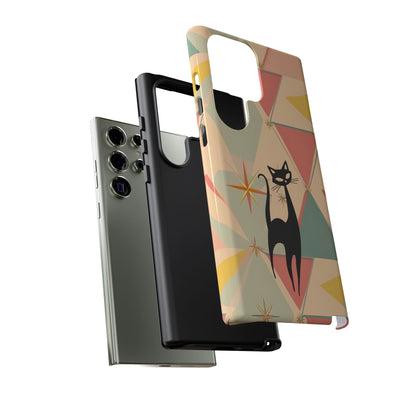 Atomic Cat Mid Mod Retro Cat Phone Case | Tough Cases with Vintage Vibe | Ideal for Cat Lovers