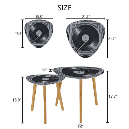 Retro Vinyl Record, Mid Mod Music Room, Livingroom Mid Century Modern Nesting Tables - Mid Century Modern Gal