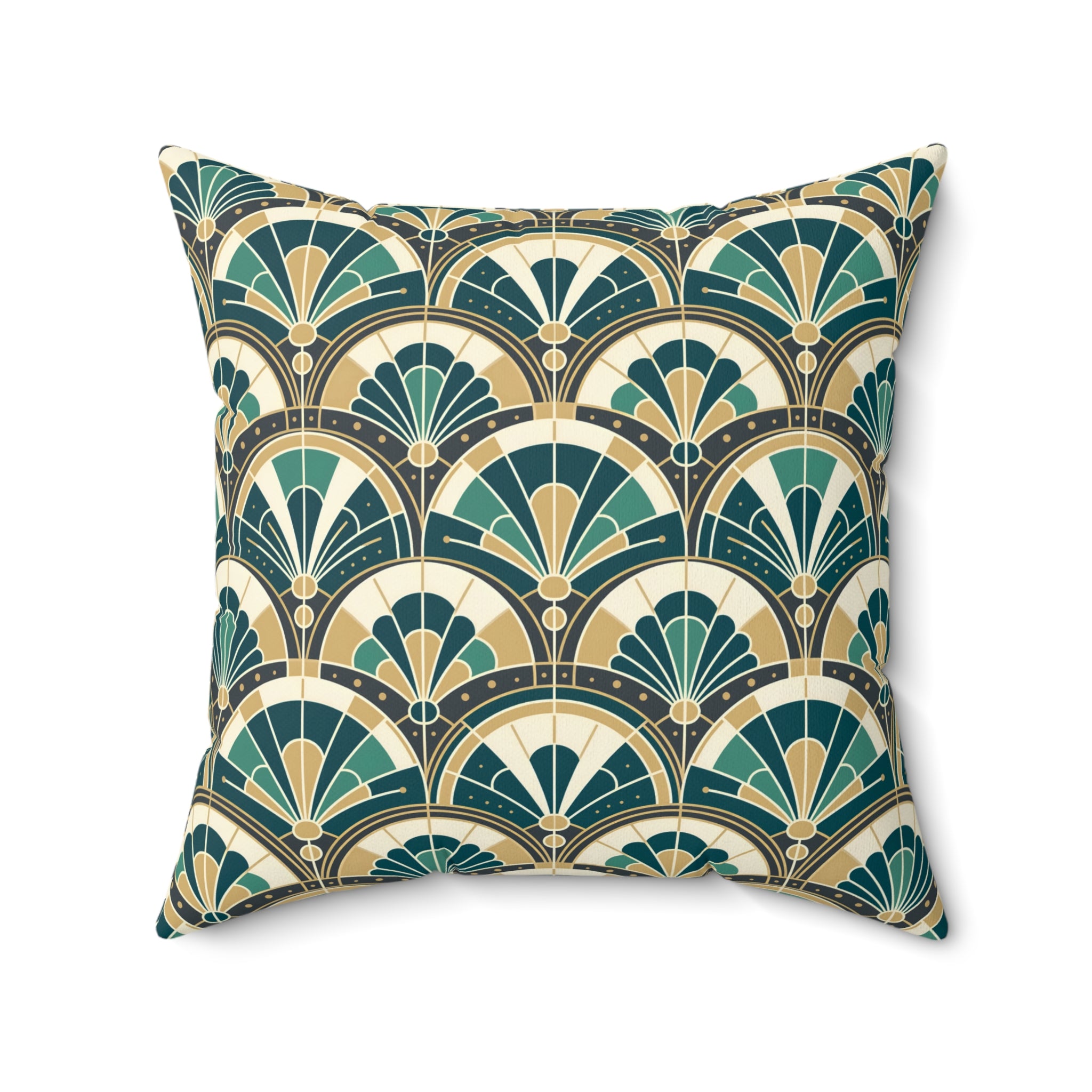 Art Deco Peacock Inspired Pillow Cover and Insert
